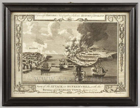 View of the Attack on Bunker Hill, with the Burning of Charles Town, June 17, 1775, entire view